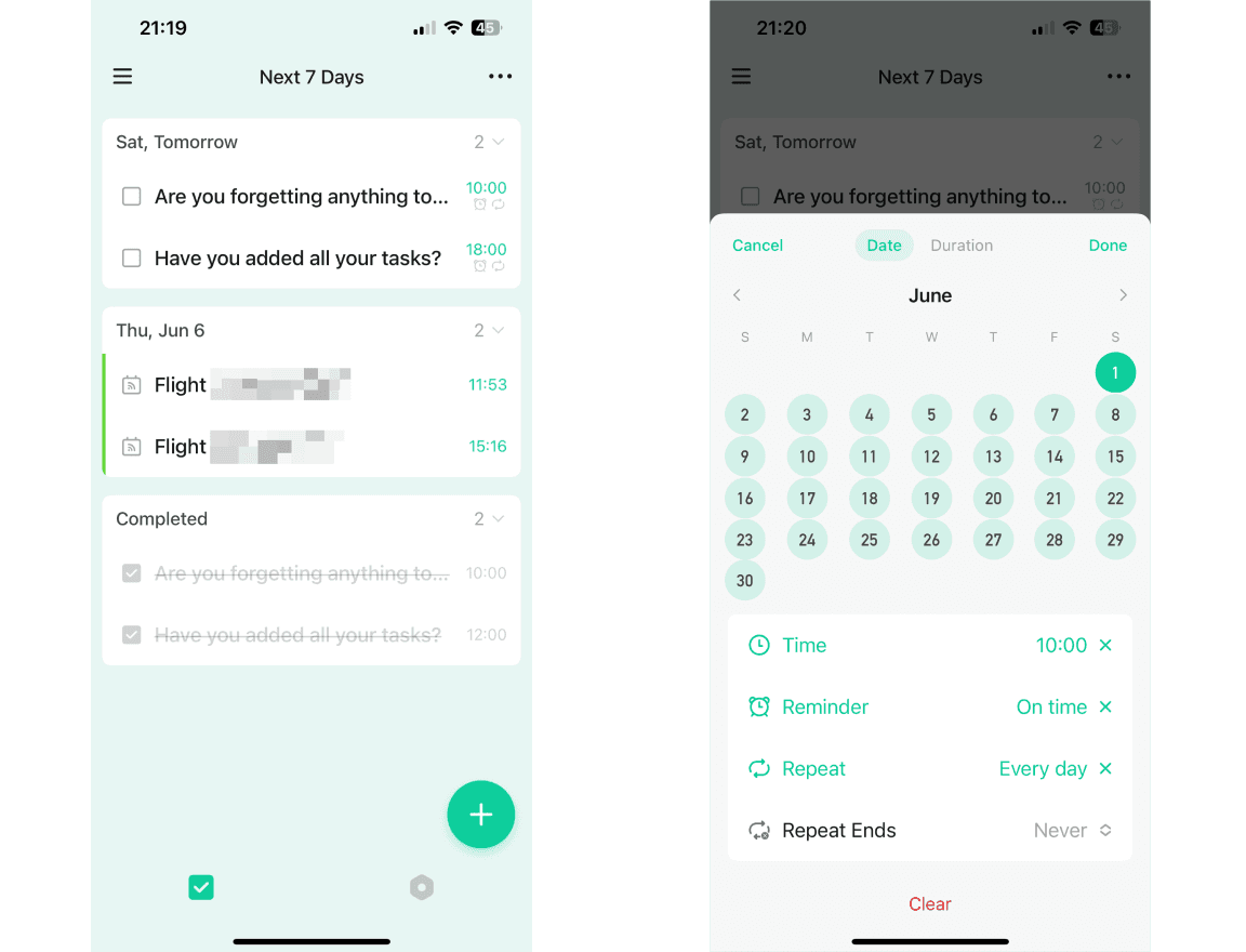 Screenshot of TickTick Application