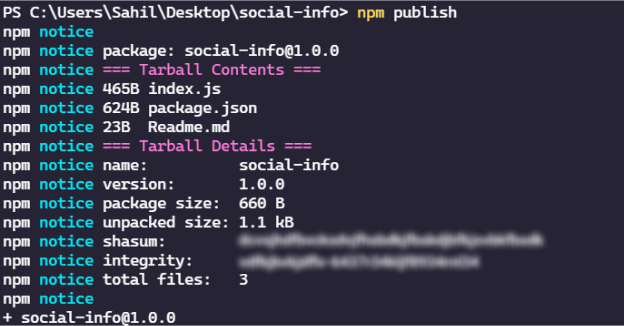 Preview of Published NPM Package